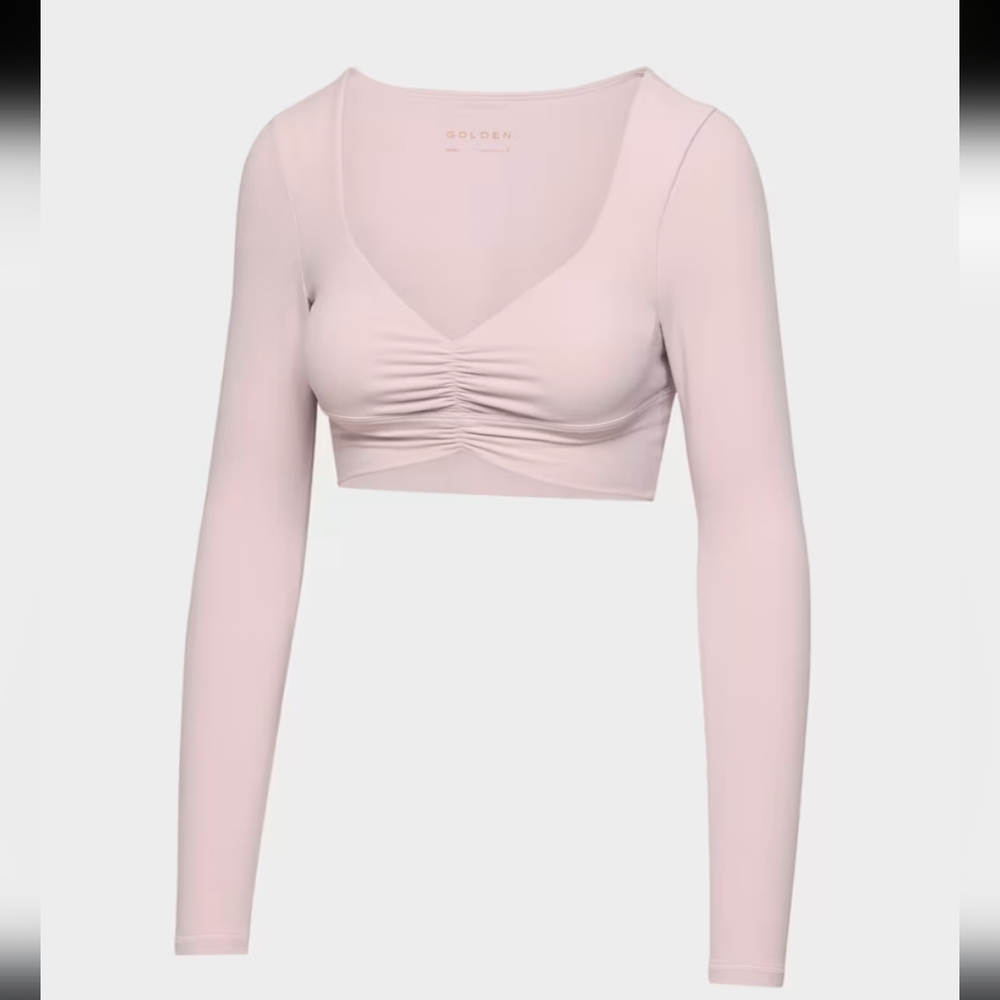 ARITZIA "Golden" BUTTER Rebound Sports Longsleeve Vneck Top. Dusty Pink. Large